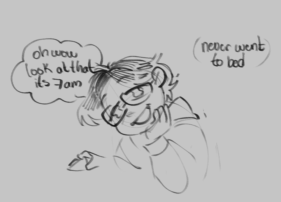 good morning (did not sleep) 
