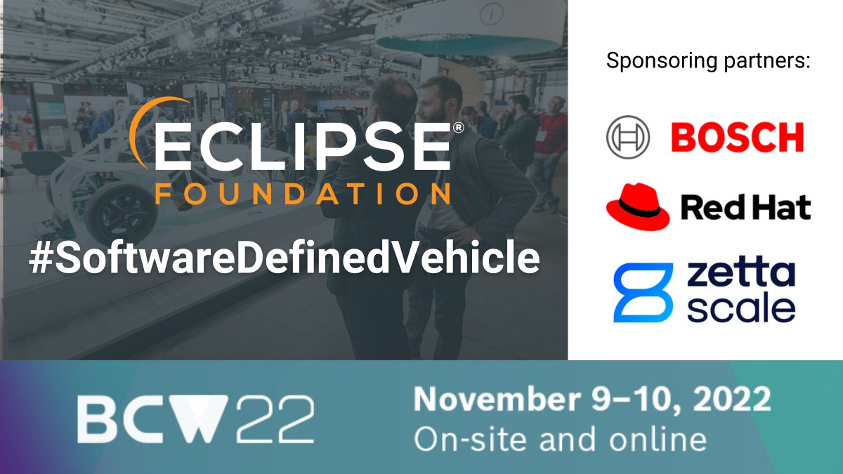 Hear <a href="/EclipseFdn/">Eclipse Foundation</a>’s Michael Plagge and other industry experts discuss the future of the #SoftwareDefinedVehicle at #BCW22 on November 9 @ 2:30 PM. Details: hubs.la/Q01qbK1R0 @BCWevent