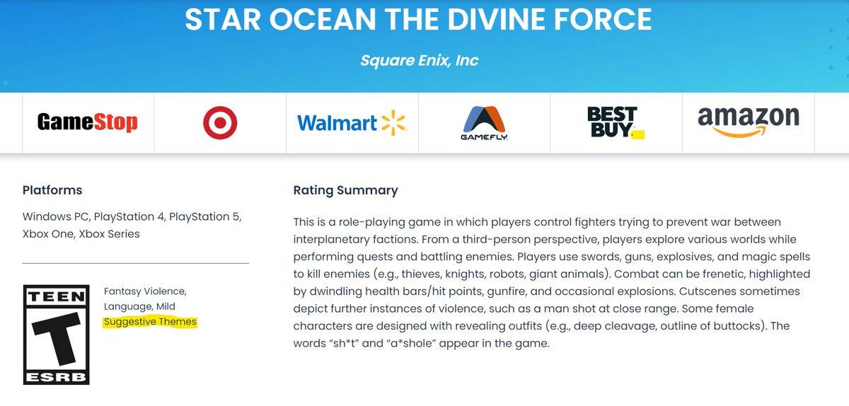 Scratch_Point_Z's tweet photo. Star Ocean: The Divine Force has unsurprisingly been subjected to localization changes that have become all too common in any JP game featuring suggestive dialogue, despite being rated for said content. There's simply no valid reason for this. https://t.co/uu74BA2bBk