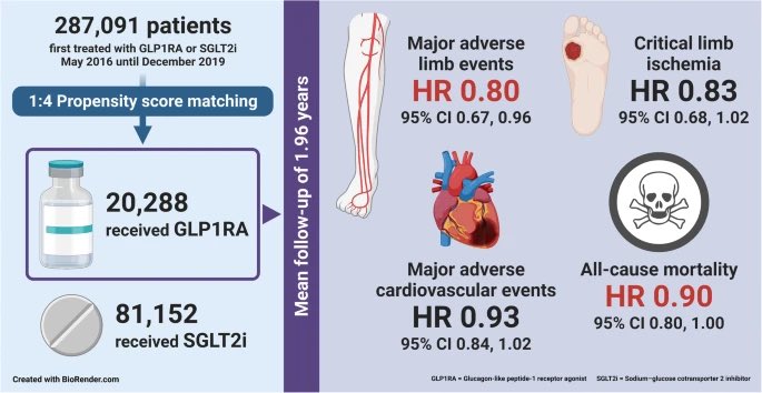 Filip_Knop's tweet photo. Better effects of GLP-1RAs vs. SGLT2is on major adverse cardiovascular and limb events in individuals with diabetes in this new meta-analysis; especially among people with diabetic neuropathy. 
STRIDE (https://t.co/H1nQRx4d5n) will shed more light on this.
https://t.co/YuHvGIAXx0 https://t.co/ZadamjGy6b