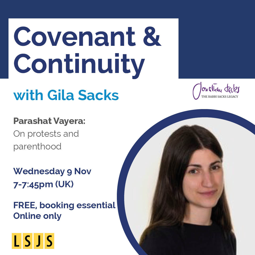 LSJSeducation's tweet photo. We are delighted to be welcoming Gila Sacks, daughter of @rabbisacks zt"l, to be speaking next week on Parashat Vayera. Join us online at 7pm (UK) next Wednesday. This course is FREE thanks to weekly sponsors, but do book.
https://t.co/4LzyIZDELN
#rabbisacks #courses #lsjs https://t.co/mOokXJyUcd