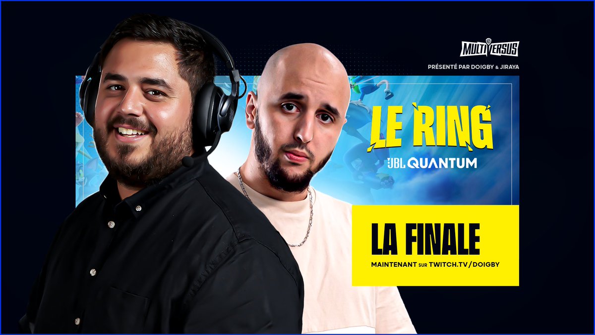 Doigby's tweet photo. On monte sur #LeRing pour la Finale du tournoi MultiVersus ! On vous attend avec le boss @Jirayalecochon sur le stand @JBLQuantumFR 🥊

👉 https://t.co/HbBU9KLlDE https://t.co/Ywo0oqISjq