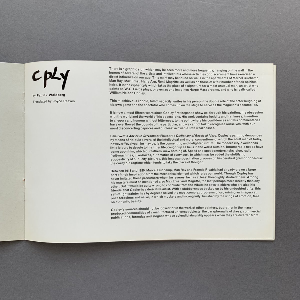 ThePrintArkive's tweet photo. NEW STOCK at https://t.co/QKCEIdQ9bD
cply
Institute of Contemporary Arts
1961
Gordon House
#bookstore #designbooks #graphicdesign #graphicart #InstituteofContemporaryArts #Exhibitioncatalogue #1960sart #GordonHouse #PatrickWaldberg #WilliamNelsonCopley @icalondon https://t.co/EfTSoDVqlk