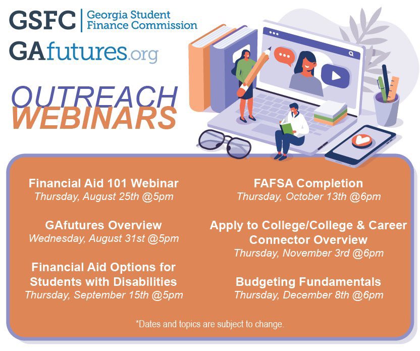 Join us tonight for our Apply to College/College &amp; Career Connector Webinar at 6PM EST! Register here for this webinar and more!
 
gsfc.eventbrite.com