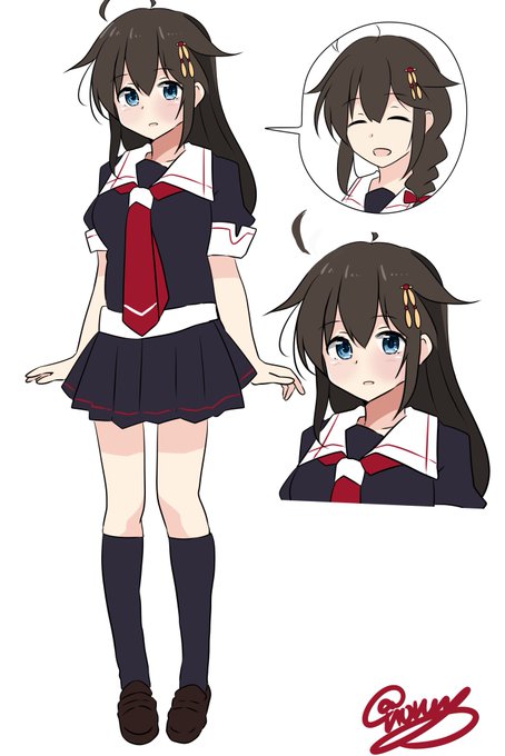 「hair down serafuku」 illustration images(Latest)