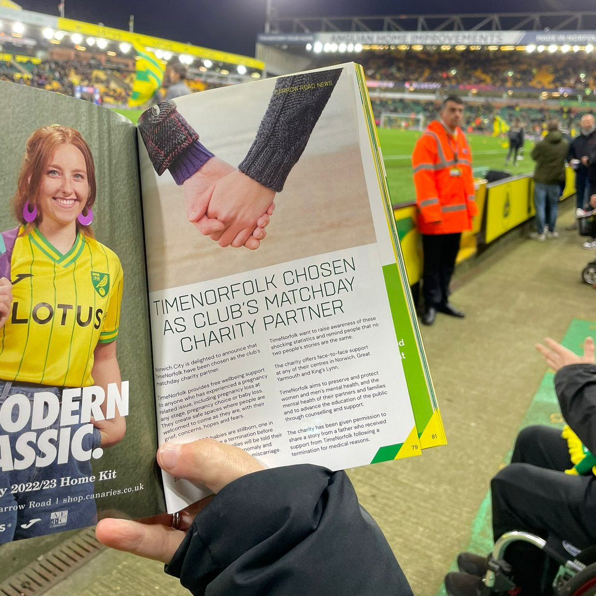 TimeNorfolk's tweet photo. It was amazing to be at the Norwich match last night &amp; see TimeNorfolk up in the stands! Thankyou @NorwichCityFC for your support. 

#MatchDayPartner #TimeNorfolk #NCFC #PregnancyLoss https://t.co/WbsEwfI9pk