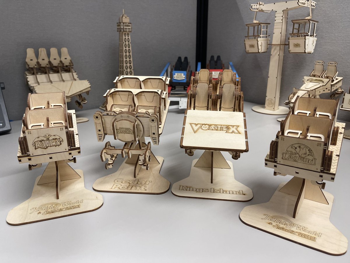 BuckeyeCoaster's tweet photo. More @coasterdynamix Coaster Cutouts to add to the collection on my desk! 🎢
#KIVortex (@KingsIslandPR), #SteelVengenance (@cedarpoint), and #HWLegend & #HWRaven (@HolidayWorld) are the recent ones! They are an absolute blast to build! #CoasterCutouts #Coasterdynamix https://t.co/m6Tx1CssIs