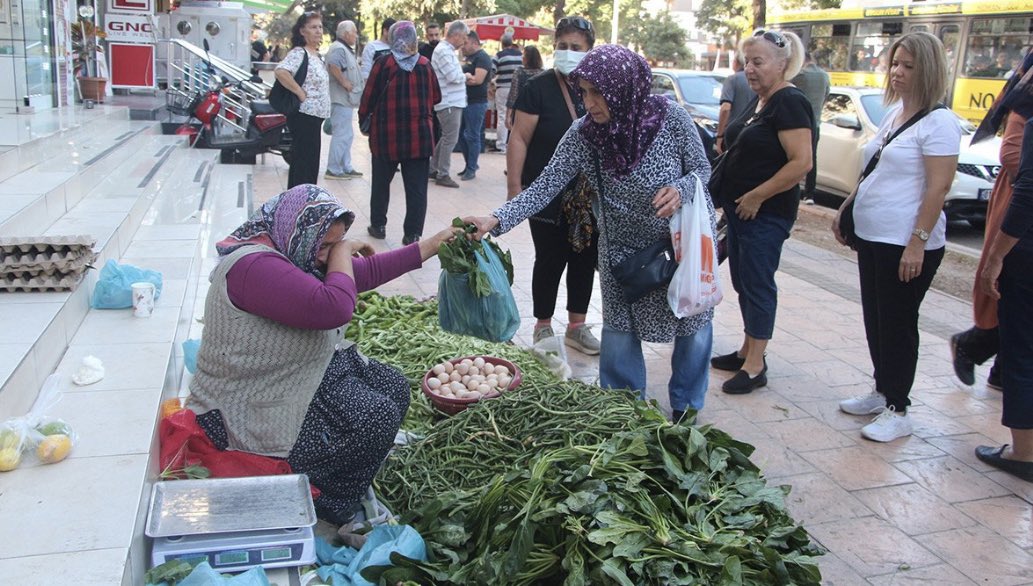 Adana’da hasta eşi ve 3 çocuğuna bakmak için kaldırımda yeşillik satan Gamze Yılmaz’ın, toptancılara vereceği para ve telefonu dün çalınmış. Borçlanarak yeni yeşillikler alıp bugün yeniden tezgahı kurmuş. Olayı duyan mahalleli yeşillik satın almak için kuyruk oluşturdu.👏
