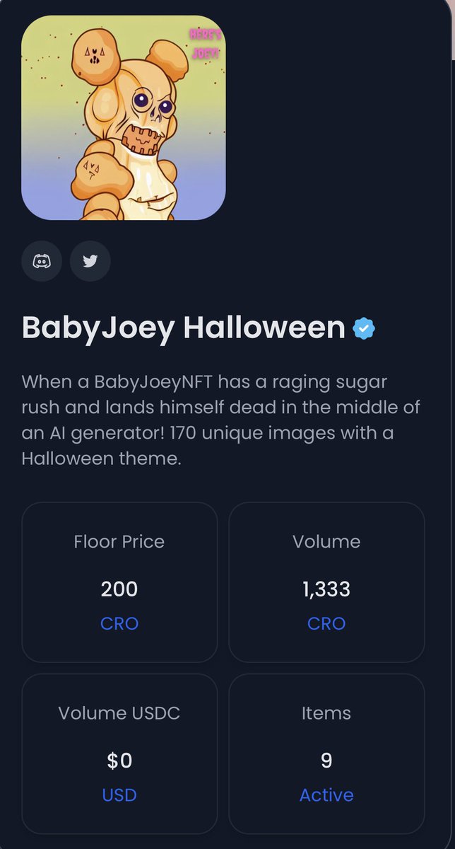 BabyJoeyNFT's tweet photo. 1,333 cro volume on the #AiJoeys

Mind you this was a 25cro mint

Floor 200cro on @croseanft 
Find your #BabyJoeyNFT’s soul mate to get FOREVER royalties airdrops! 
#cro #crofam #BHOP 
https://t.co/G3zU7Z46Uk https://t.co/kUNaQeYiBy