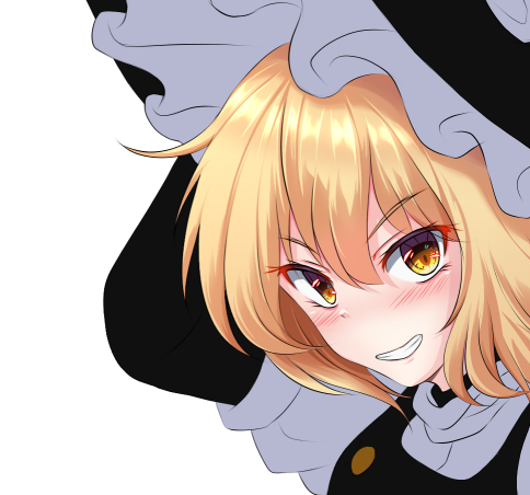 kirisame marisa 1girl solo hat blonde hair yellow eyes witch hat smile  illustration images