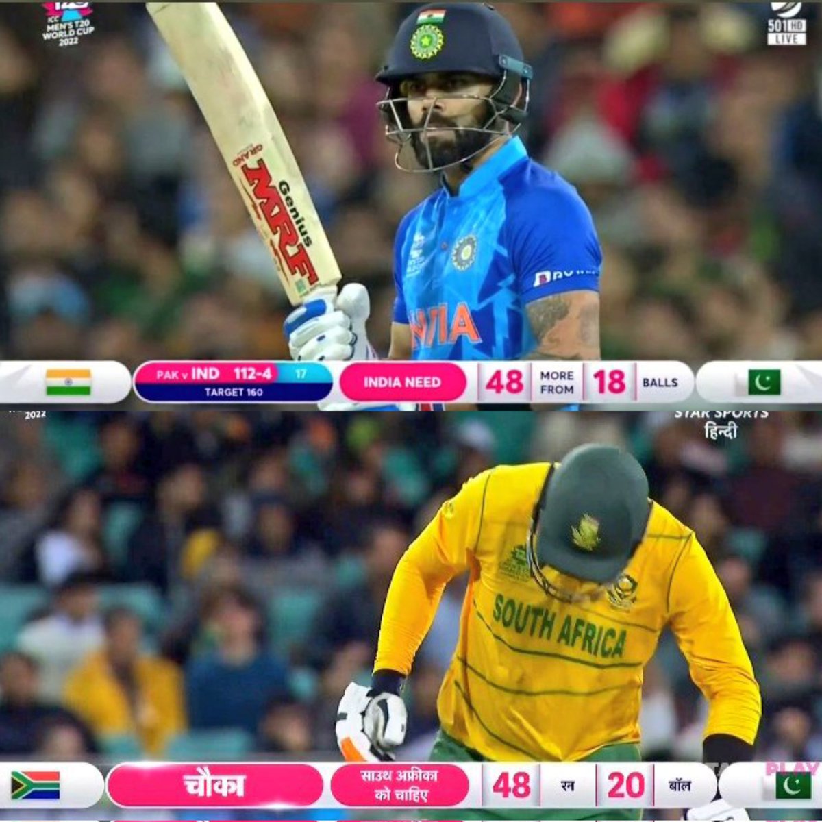 Trend_VKohli's tweet photo. Same Situation in Four Matches of T20 World Cup But There is only Virat Kohli who chases it down easily!!!...... 
@imVkohli 🔥🔥

#ViratKohli𓃵 | #T20WorldCup https://t.co/ec2z7EEsuR
