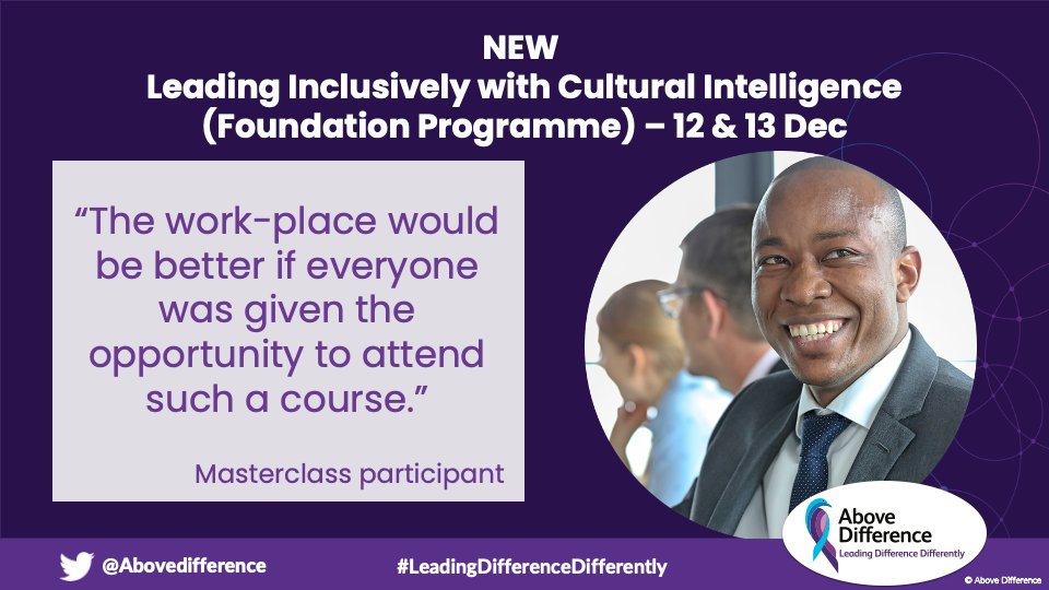 Abovedifference's tweet photo. Over 3,000 leaders have attended our industry renowned #LeadingInclusively with #CulturalIntelligence Masterclasses that equip leaders to intentionally #LeadInclusively and #ChangeCultures.
Join our next sessions: https://t.co/k9S0fZdAYz
#ToSeeAndHearYou #InclusiveLeadership https://t.co/rXhnuhJUED