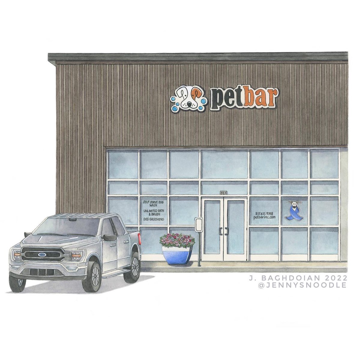 JenPaintsByHand's tweet image. Need a personalized gift for small business owner? Commission a custom painting of their storefront or business! 🐾🐶  JennysNoodle.com

#petbar #smallbusiness #etsy #giftideas #illustration #painting #customart #artistforhire