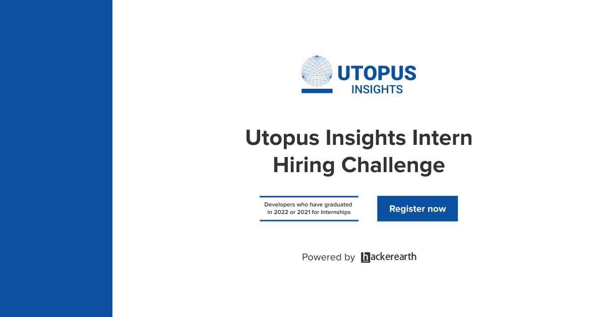What if you get to join multiple departments and see which one works for you? Great right!?
@Utopus_Insights  is here to offer you a chance to work in varied departments like Data Science, Data Engineering and Application Development.
Register Today: p.hck.re/ewWE