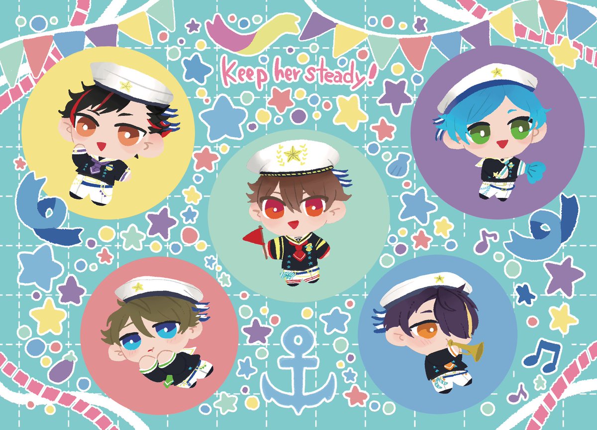y_mary1203's tweet photo. ステッカーにした絵です🐰🦊⚓️ https://t.co/dLUohqJuUR