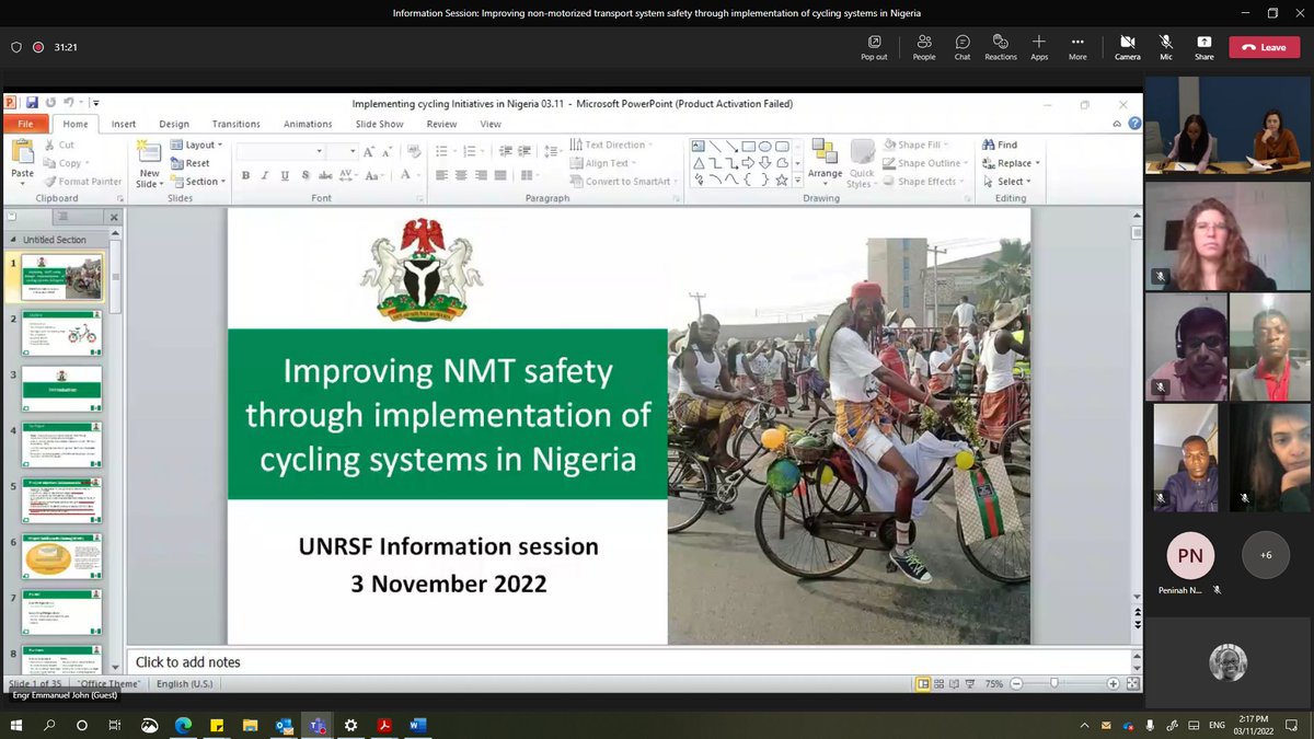 AideWorks's tweet image. Pleased to deep dive into + finalize plan for @UN_RSF&apos;s new safe cycling systems project in #Nigeria with @NigeriaGov @MinTransportNG @UNHABITAT @WHONigeria @Green4Light @TUMInitiative @AucoOfficial @ECA_OFFICIAL @Fmohnigeria @FRSCNigeria @UNEP. #Partnerships4Development