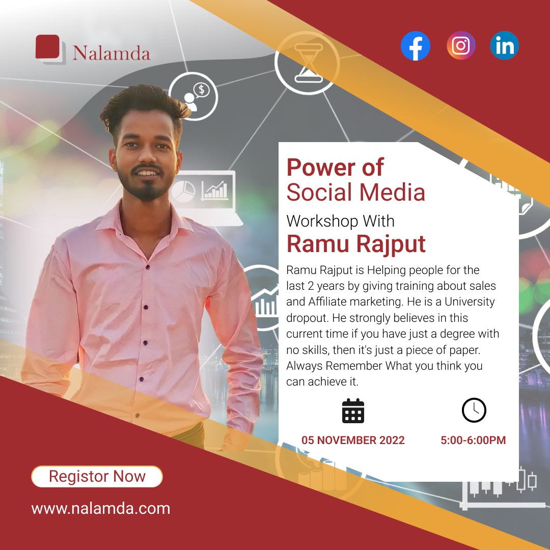 nalamda_'s tweet photo. Register now to join workshop @nalamdaevents
https://t.co/PrdOZaqmJY 

#learners #students #collegestudents #workshop #freeworkshop #powerofsocialmedia https://t.co/qCtZB8jnQK