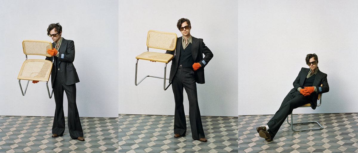 Harry para a coleção Gucci HA HA HA.