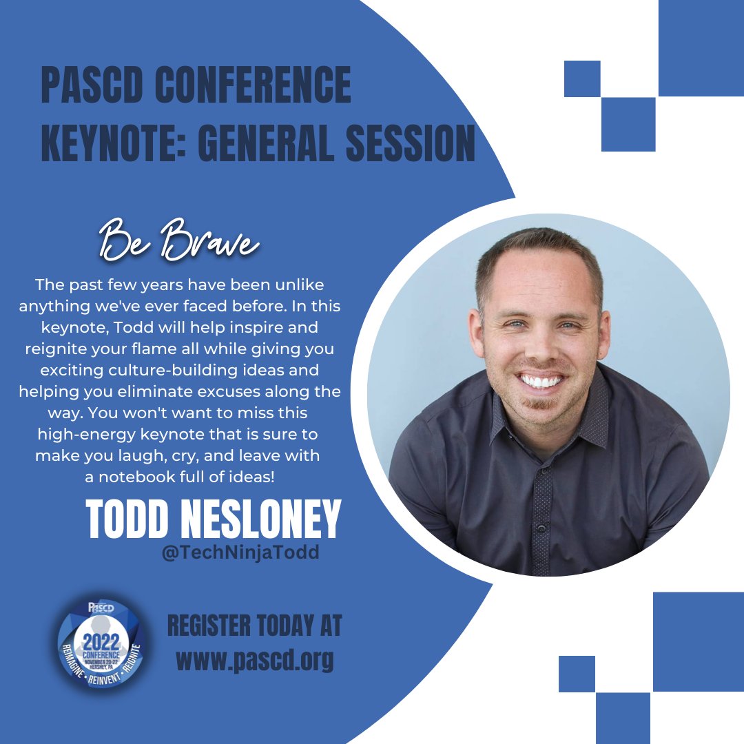 PASCD's tweet photo. Ready to reignite your flame and get excited for the future of education?! This electric session featuring @TechNinjaTodd is one you won't want to miss! 
Register at https://t.co/ILxBRYaf3h today!!  
#PASCD2022 #Reimagine #Reinvent #Reignite #RegisterToday #PASCDconference @ASCD https://t.co/e1GHqnOK6j