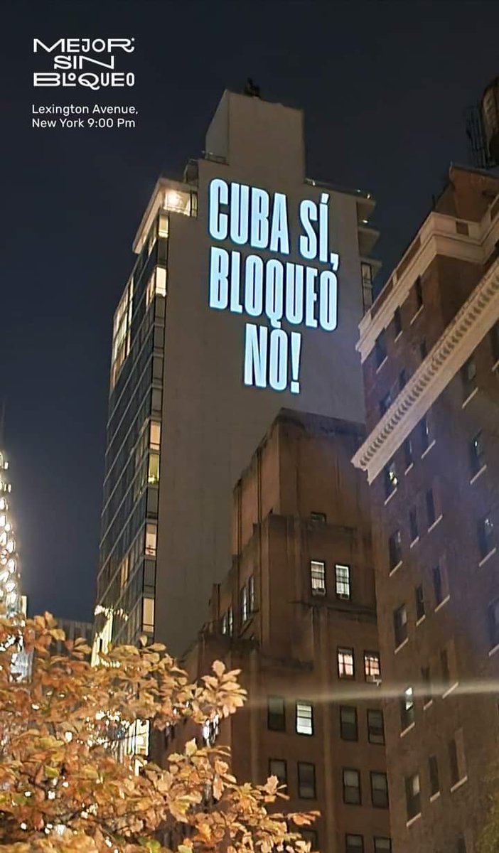 No sólo el mundo, también el pueblo estadounidense dice "Cuba Sí, Bloqueo No". Hoy la ONU vuelve a votar un año más contra este genocidio del imperio.