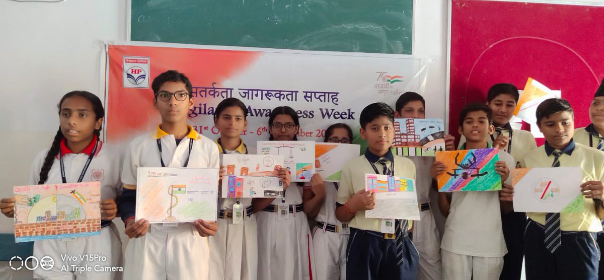 HPCL_JaipurRO's tweet photo. Drawing Competition Was Organized Today On Account Of Vigilance Awareness Week 2022 In Maheshwari Public School, Jaipur. Students Took VAW Pledge And Were Sensitized About Eradicating Corruption. @HPCL @Rg03Goel @hpcl_NWZ https://t.co/RmtESSmKde