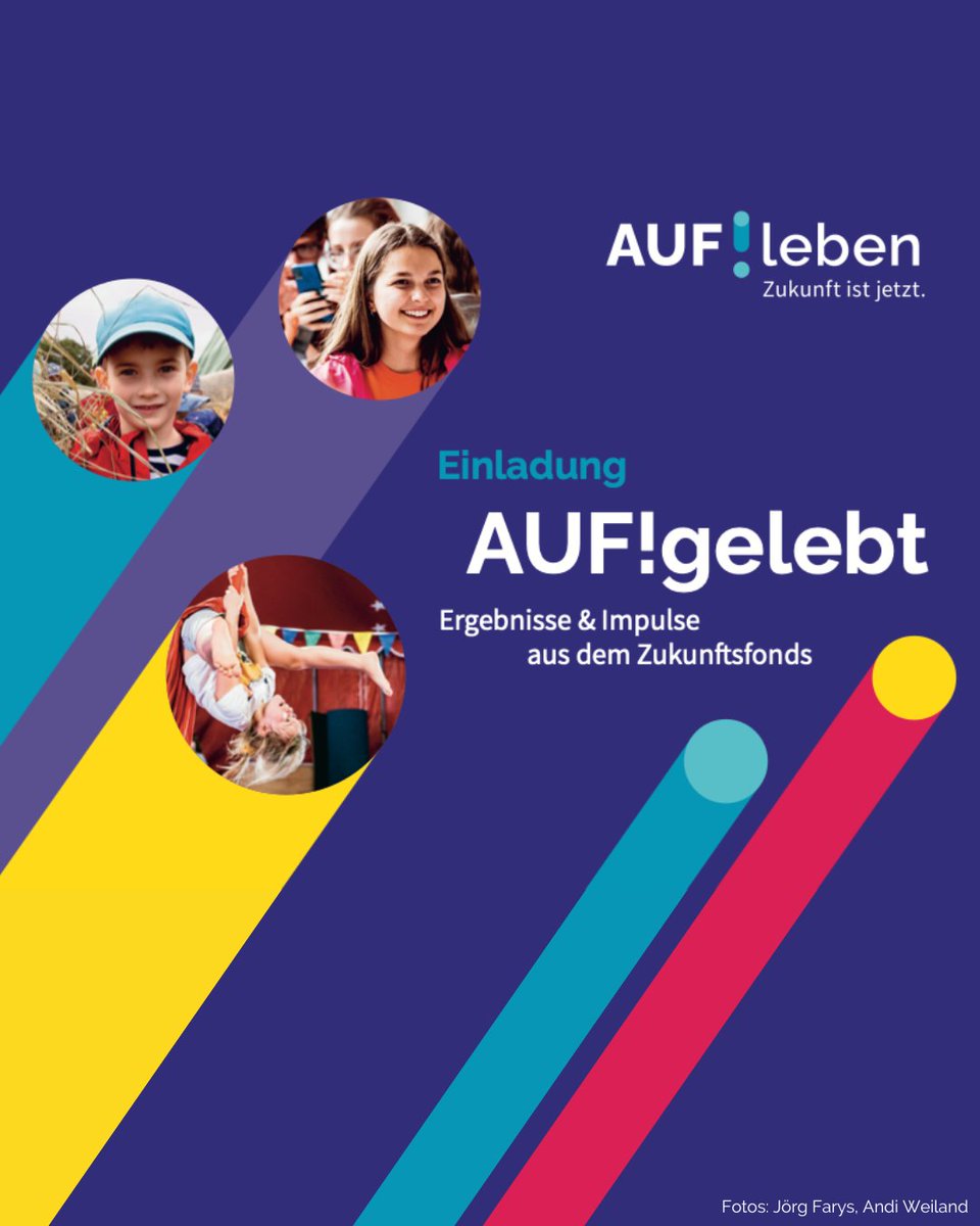 AUFleben_dkjs's tweet photo. 🥳 Wir laden ein – zu „AUF!gelebt“, unserer #AUFleben-Abschlussveranstaltung am 15.11.2022, von 10:30-14:30 Uhr. Lasst uns gemeinsam ein Resümee ziehen, einen Blick in die Zukunft werfen und ein erfolgreiches Jahr feiern! Infos: https://t.co/ktR8h5zFpa @dkjs_bildung @BMFSFJ https://t.co/N5Q4pvkzEs