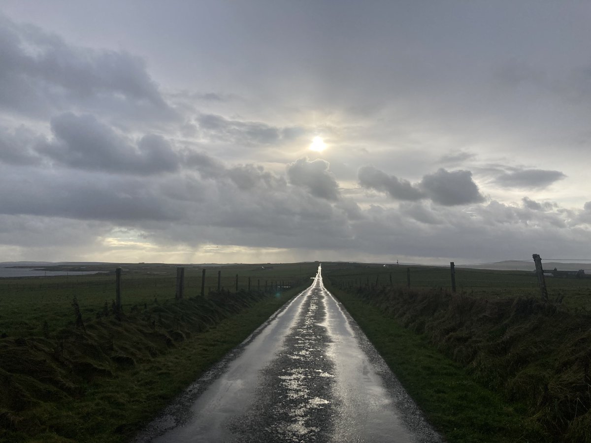 The long road South, all relative in #Papay scale. #Orkney #straightroads #islandtravel