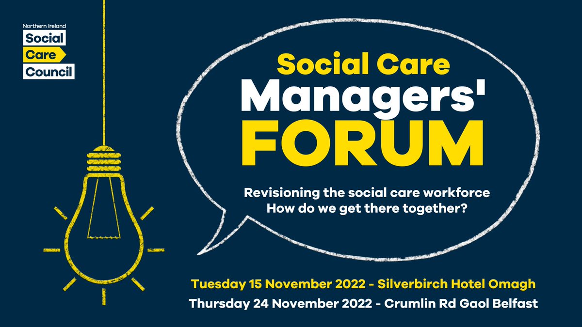 Calling all #SocialCare managers: you can now book you place to one of our next Social Care Managers' Forums. These insightful days are an excellent opportunity of learning and networking. Find out more and book your place today 👉 niscc.info/events/