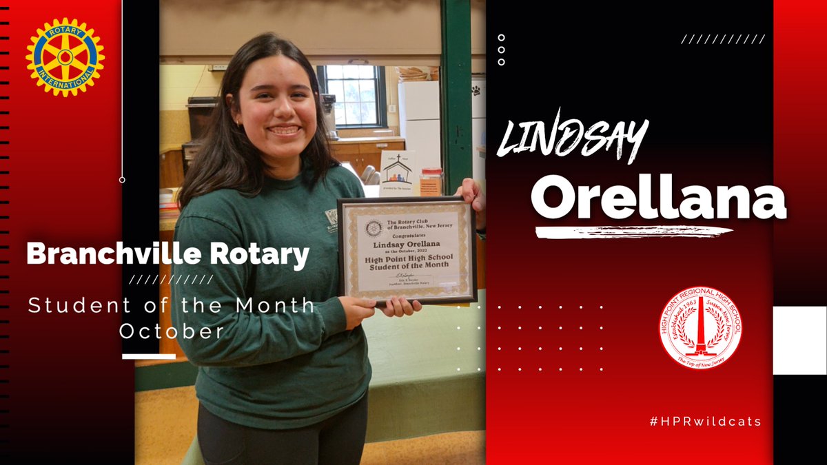 Branchville Rotary Student of the Month - Lindsay Orellana 👏 #hprwildcats #TopofNJ #hpwildcatpride <a href="/JonTallamy/">Jon Tallamy</a> <a href="/SeamusWCampbell/">Seamus Campbell</a> @coachcdexter <a href="/HighPointSTEM/">Brian Drelick</a> <a href="/jacq_mccarthy/">Jacqueline McCarthy</a> <a href="/DelaneyWildcats/">Courtney Delaney</a> <a href="/kfenlon67/">Kevin Fenlon</a> <a href="/BrianEmmaHP/">Brian Emma</a> <a href="/becky_sarno/">Becky Sarno</a> <a href="/gogipper/">Gipper</a> <a href="/donnalembo1/">donnalembo1</a>