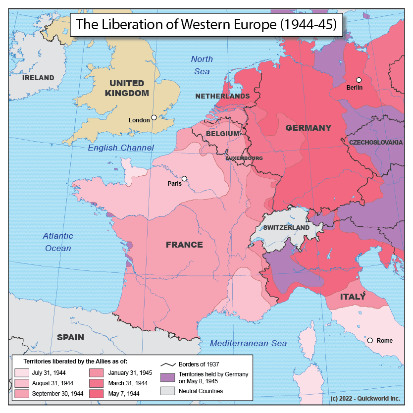 QuickworldEn's tweet photo. Quickworld's Map of the day: Enjoy new map everyday!
Today's map: The Western Front in 1944
Check more details on https://t.co/UMm8bNPORd
#mapoftheday #geography #maps #History #Europe #WW2 https://t.co/oikHUS6i2u