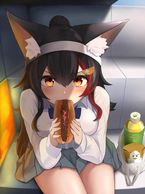 いっぱい食べれてえらい#みおーん絵 