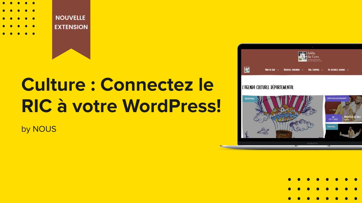 Durant notre collaboration avec <a href="/addagers/">Adda Gers</a>, NOUS avons développé une nouvelle extension d’intégration. Connectez votre site #WordPress au #RIC (Réseau d’Information Culture) en toute simplicité grâce à la puissance de Gutenberg.apps.avecnous.eu/2022/09/28/con…