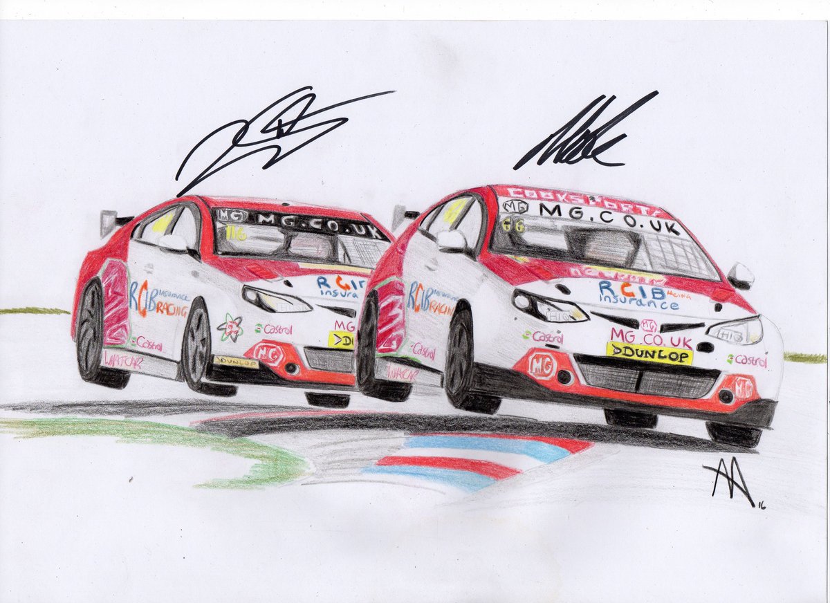 CMB_Ally's tweet photo. #ThrowbackThursday to this 1 of Ash Sutton and Josh Cook's MGs that I luckily got them to sign #motorsportartwork #BTCC https://t.co/3Zv3txrjIK