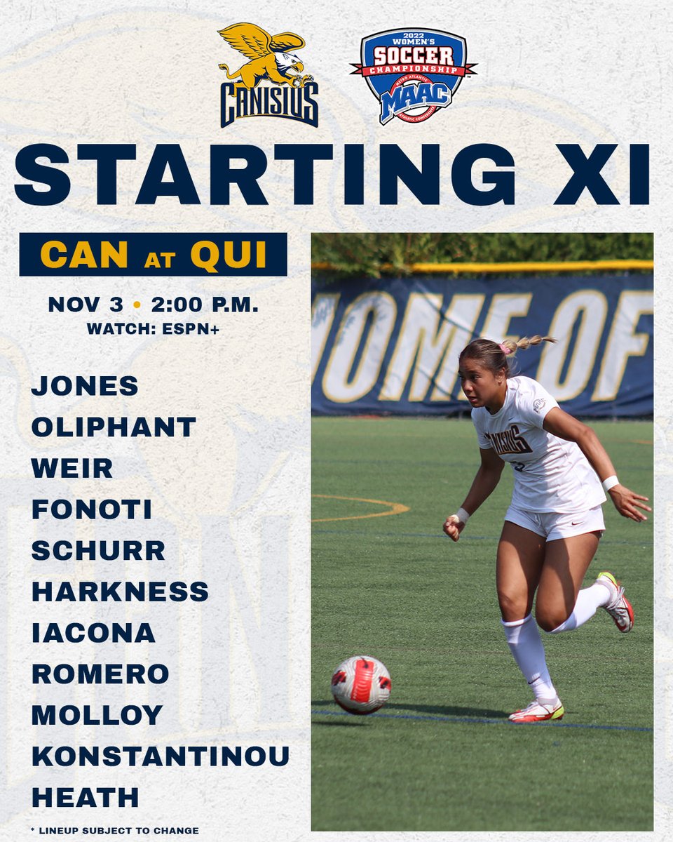 Today's #Griffs Semifinal Starting XI at Quinnipiac: