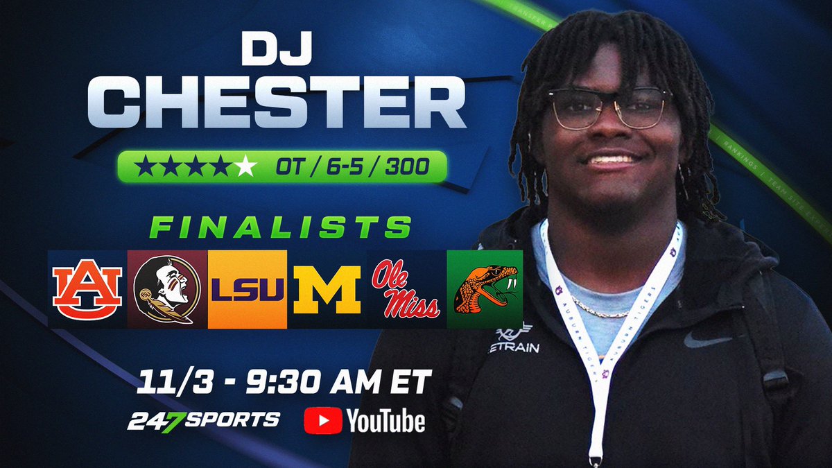 🚨COMMITMENT ALERT🚨 4️⃣⭐️DJ Chester is about to announce on #CommitHQ The No. 55 overall prospect in the 2023 Top247 will choose between six finalists… Where is he headed❓❓❓ Find out LIVE then LIKE and SUBSCRIBE‼️📺🔗: m.youtube.com/watch?v=T2hTwN…