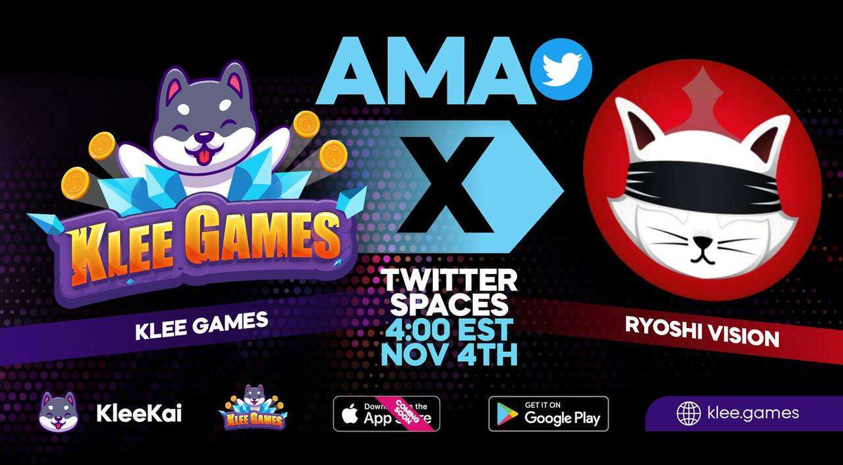 0xRyoshiverse's tweet image. Come check out the AMA with our friends @KleeKaiETH tomorrow at 4pm EST!

There will also be $300 in giveaways! 

#RyoshiArmy #KleeArmy #UnifiDeFi