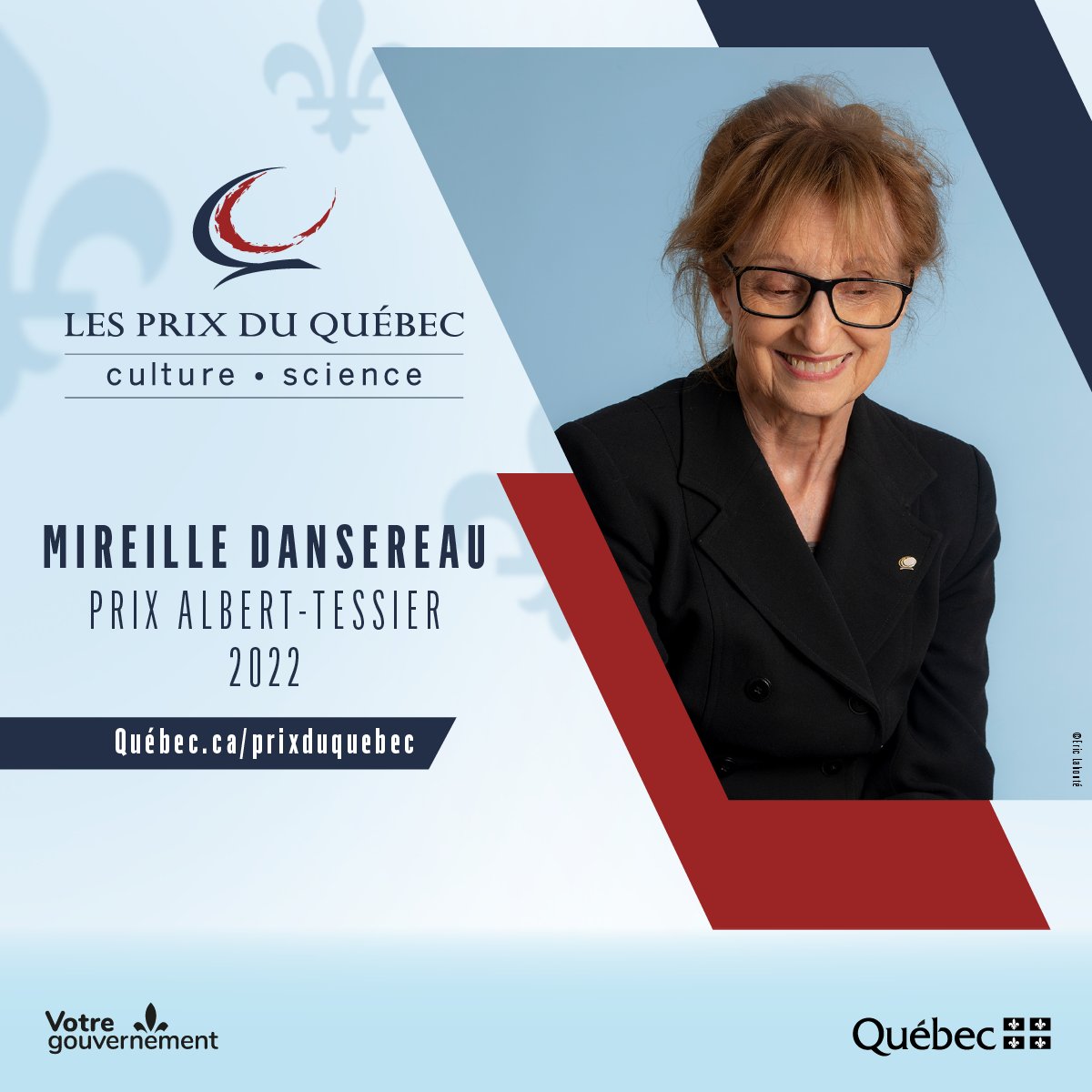Félicitations à la cinéaste Mireille Dansereau pour l’obtention du prix Alber-Tessier 2022, la plus haute distinction attribuée à un-e artiste québécois-e du cinéma. 🏆🎬

#PrixduQuébec