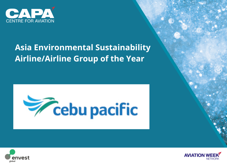 CAPA_Aviation's tweet image. Congratulations to @CebuPacificAir winners of the CAPA Environmental Sustainability Airline/Airline Group of the Year Award!
#CAPASummit #AsiaPacific #Sustainability