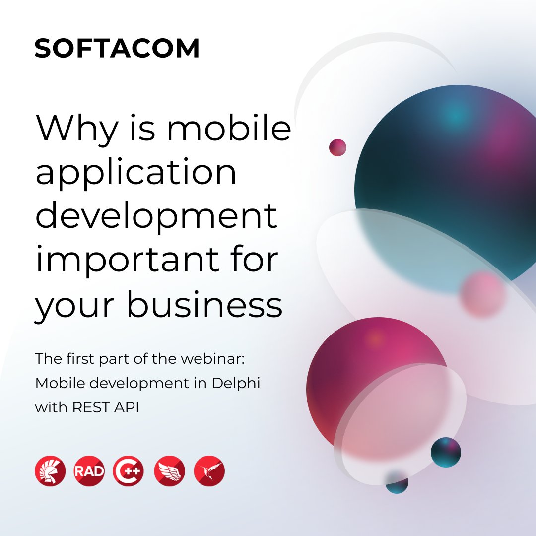 Softacom's tweet photo. Watch the first part of our webinar: Mobile development in Delphi with REST API. In this part @Creatorre is talking to @andreamagni82 about the importance of mobile development for business.

https://t.co/F4BohNN3dx 

#Delphi #Embarcadero #MobileDevelopment #DelphiDevelopment https://t.co/owWnPAxHqM