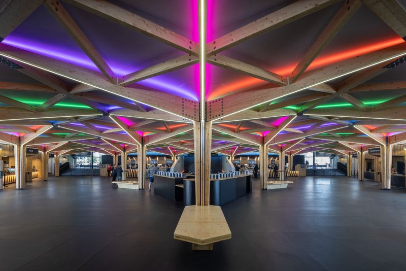 woodawards's tweet photo. Abba Arena - Front of House Scheme 

Sam Phillips @StageOneLtd, Alicia Tkacz @StufishStudio and Ewa Hazla @Atelier_One will talk though the design and background of the central concourse area covered by a hybrid spruce glulam and steel canopy structure. https://t.co/m35eeO3Q9g https://t.co/4WXlrVRG6a