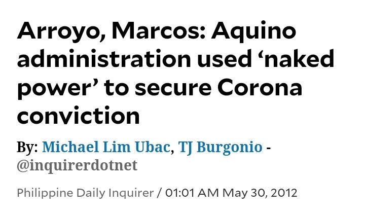 vpsison's tweet photo. It turns out that Bongbong Marcos, Joker Arroyo and Miriam Santiago were right in voting to acquit Corona. https://t.co/by8U8IlR1b