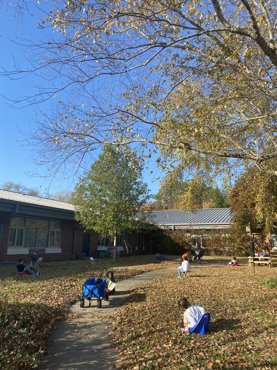 What a beautiful day to take reading outside in 2nd Grade <a href="/MECME_School/">MillbrookElem</a>
See some of the benefits of combining being outside and reading: gcioutdoor.com/blogs/blog/the…

#edu #OutdoorClassroomDay #wcpss #reading
