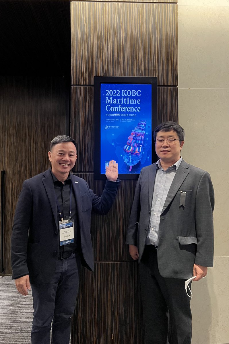 AXSMarine's tweet image. 1 of 2
It was great to be back at #KOBC Maritime Conference in Busan, Korea! 🎆 Our team had a very successful time there meeting some old and new friends and deep diving in the #shipping market analysis.