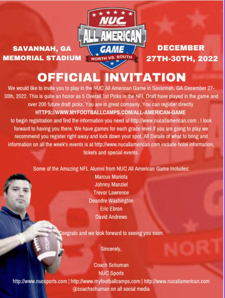 KylenWilliams07's tweet photo. thankful to be invited to the nuc all american game, off too a good start in my highschool career @CoachSchuman @247Sports https://t.co/4RZd2lQbfX