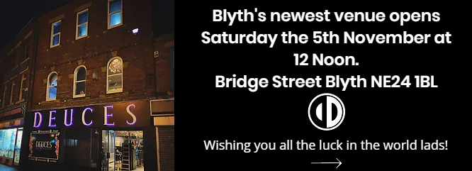 BlythHub's tweet photo. Blyth's newest venue opens on Saturday, why not pop down and check them out after the firework party! Wishing you the best of luck lads. #Deuces #Deucesbarandlounge #Blyth #BlythNorthumberland
https://t.co/WPKLwjB8J5 https://t.co/ehxLmsTenf