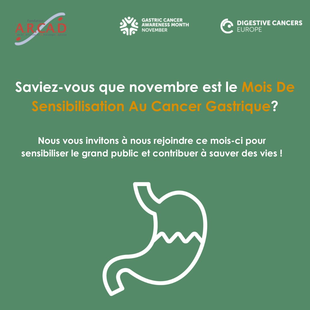 FondationCa's tweet photo. Novembre:mois de sensibilisation au cancer gastrique
Le cancer gastrique-cancer de l'estomac est la sixième cause de décès par cancer en Europe.Chaque année, environ 136 000 citoyens européens apprennent qu'ils sont atteints d’un #CancerGastrique. N'ignorez pas ses symptômes! https://t.co/8WUyEBoSEu