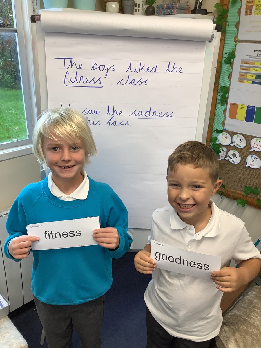 budejuniors's tweet photo. In Millook (Year 3) we have been looking at root words that can have the suffix -ness added to make a new word such as ill, ill + ness = illness.
When we add the suffix -ness we donβt need to double, drop or add any additional letters. #spellingfun https://t.co/yBw9xn68oy