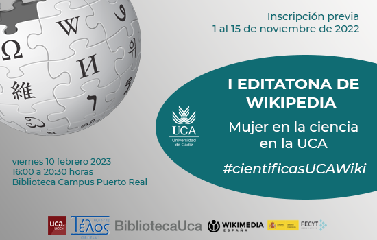 BiblioUCA's tweet photo. I Editatona de Wikipedia “mujer en la ciencia en la @univcadiz #cientificasUCAWiki” 

https://t.co/oZgEexfrgO https://t.co/NLZ5sb6F1R