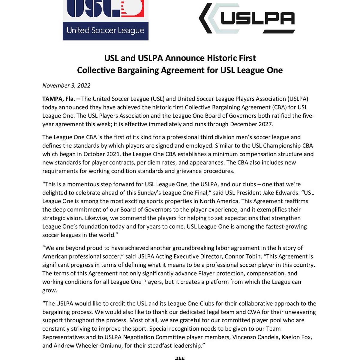 USLPA tweet media