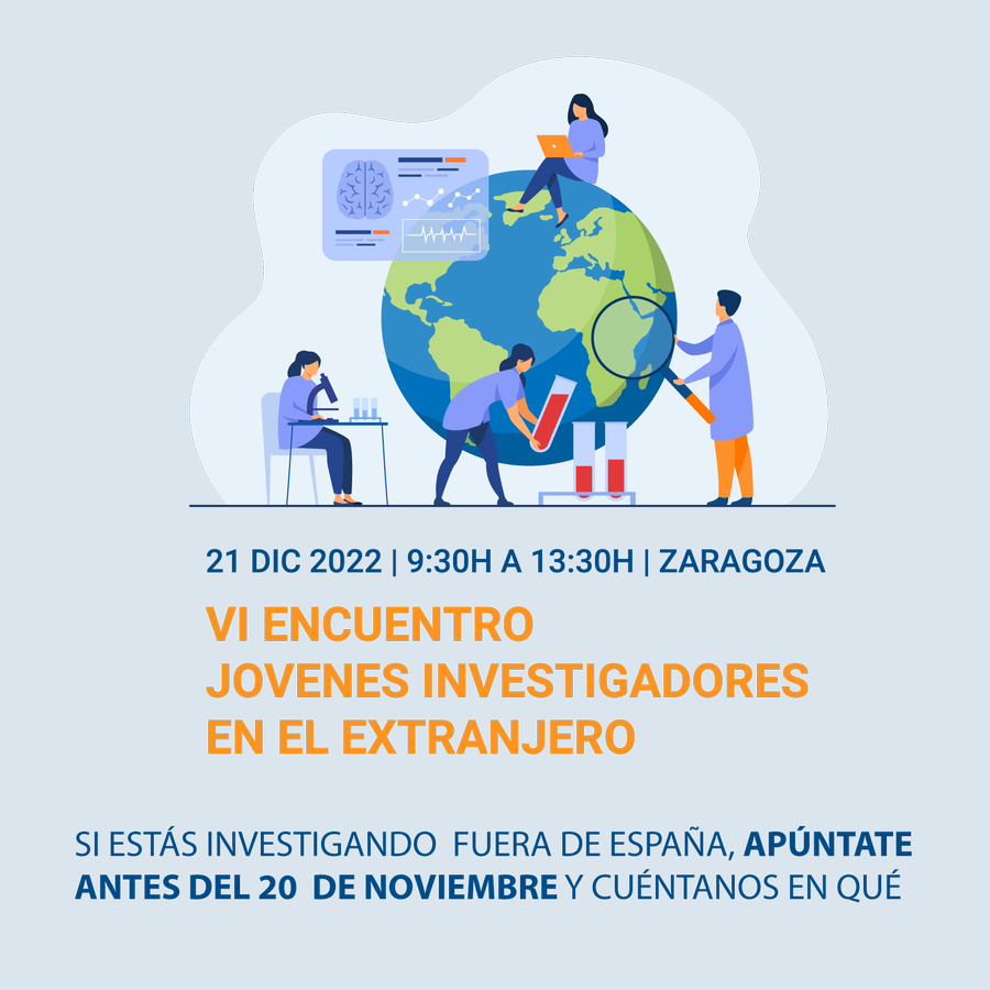 iacs_aragon's tweet photo. ¡Se acerca el VI encuentro jóvenes investigadores en el extranjero!

Si estás investigando fuera de España, apúntate antes del 20 de noviembre y cuéntanos en qué

📌21 de diciembre | CIBA

Inscripciones en 🔗https://t.co/b9zAopDAW0

#JovenesInvestigadores22 https://t.co/6tqVNc7Jej